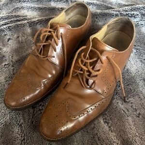 Cole Haan Wingtip Oxford Shoes Mens Size 12 Brown Leather Brogue Grand.OS C12845
